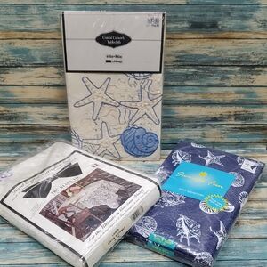 Starfish Tablecloth - Blue and White